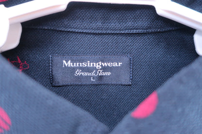 Munsingwear(マンシングウェア) ポロシャツ ネイビー総柄 メンズ L B-2