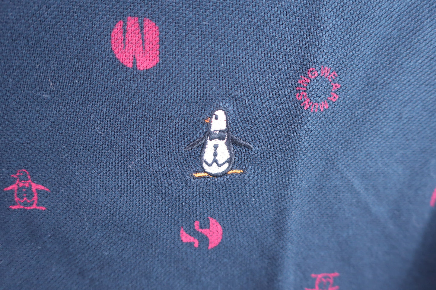 Munsingwear(マンシングウェア) ポロシャツ ネイビー総柄 メンズ L B-3