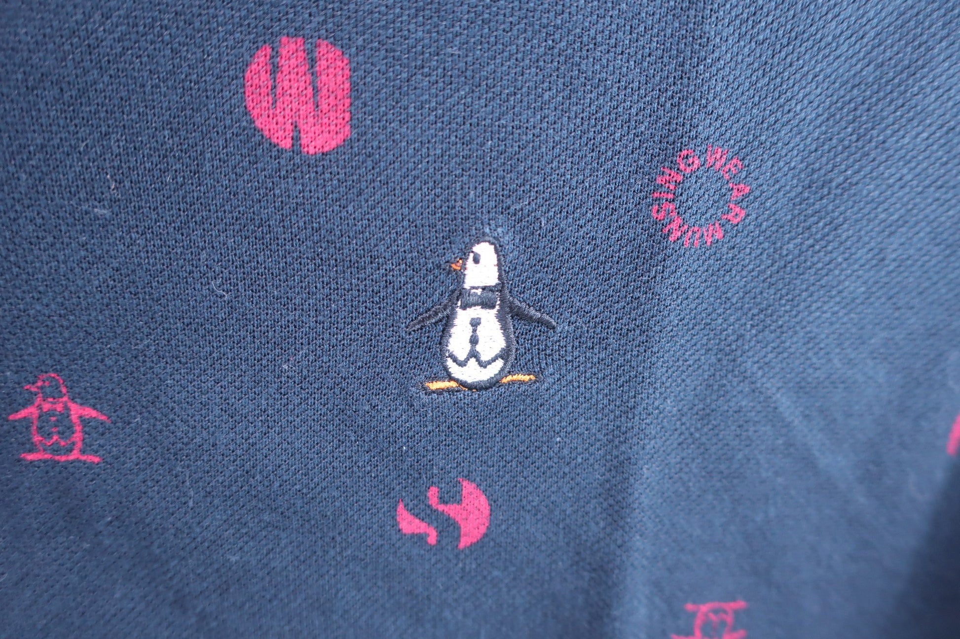 Munsingwear(マンシングウェア) ポロシャツ ネイビー総柄 メンズ L B-3