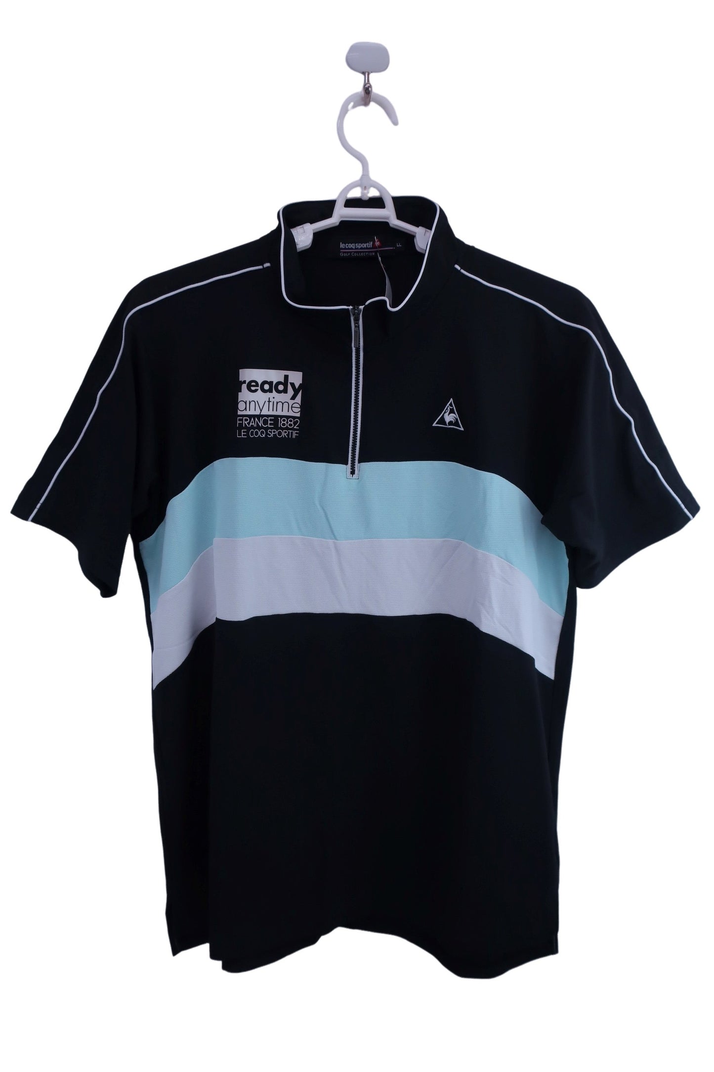 le coq sportif(ルコックスポルティフ) ハーフジップシャツ 黒水色 メンズ LL A-1