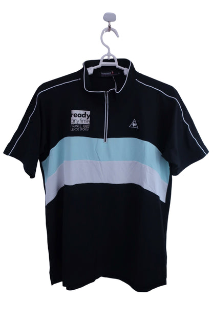 le coq sportif(ルコックスポルティフ) ハーフジップシャツ 黒水色 メンズ LL A-1