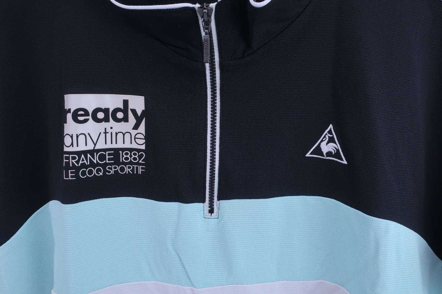 le coq sportif(ルコックスポルティフ) ハーフジップシャツ 黒水色 メンズ LL A-3