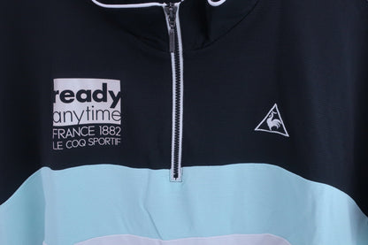 le coq sportif(ルコックスポルティフ) ハーフジップシャツ 黒水色 メンズ LL A-3