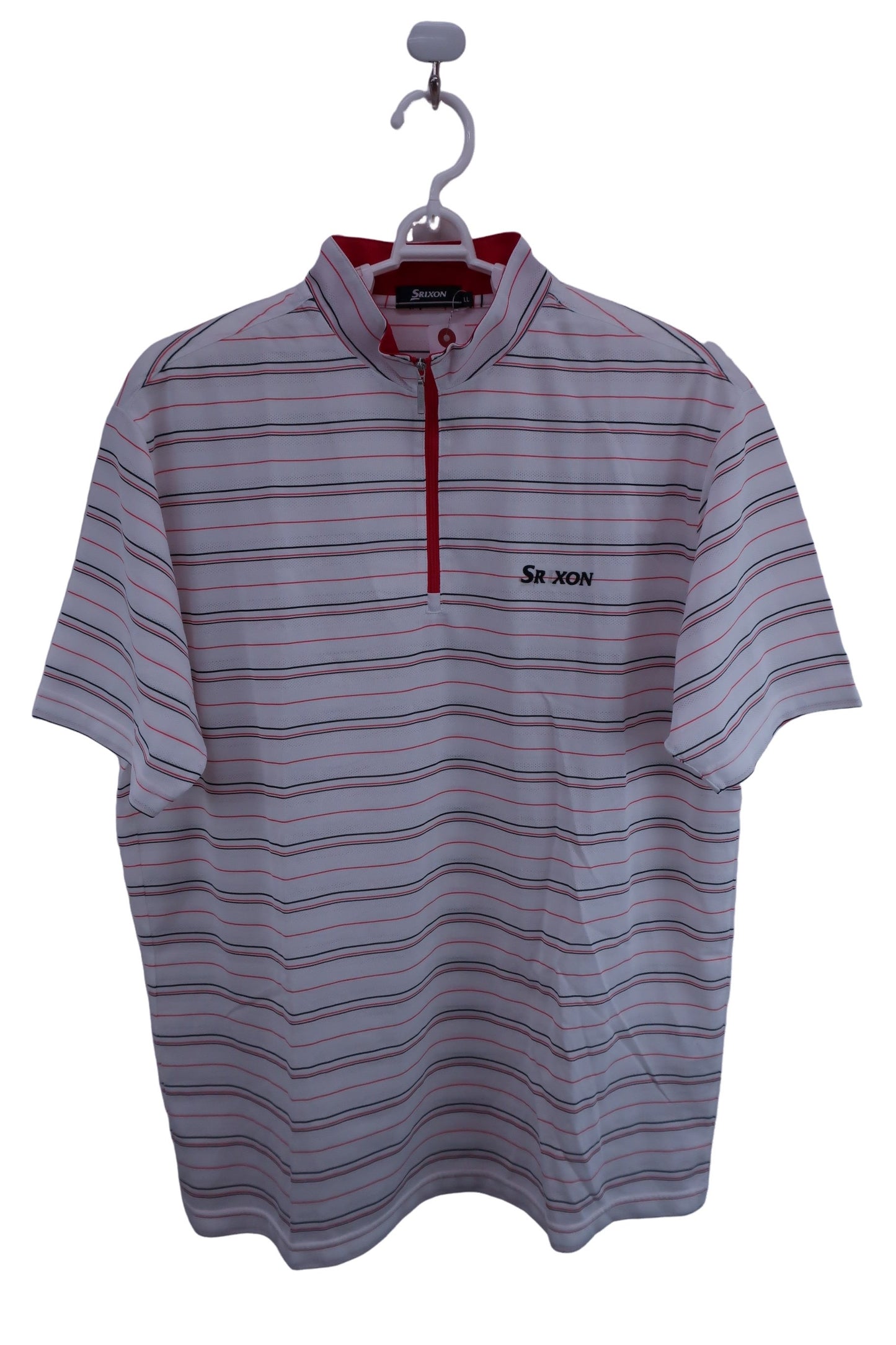 SRIXON(スリクソン) ハーフジップシャツ 白赤黒ボーダー メンズ LL B-1