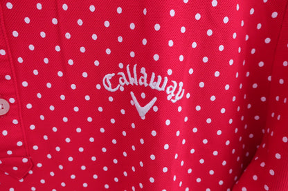 Callaway(キャロウェイ) ポロシャツ 赤白ドット柄 メンズ L A-3