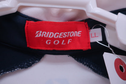 BRIDGESTONE GOLF(ブリヂストンゴルフ) 長袖ポロシャツ 白青 メンズ LL A-4