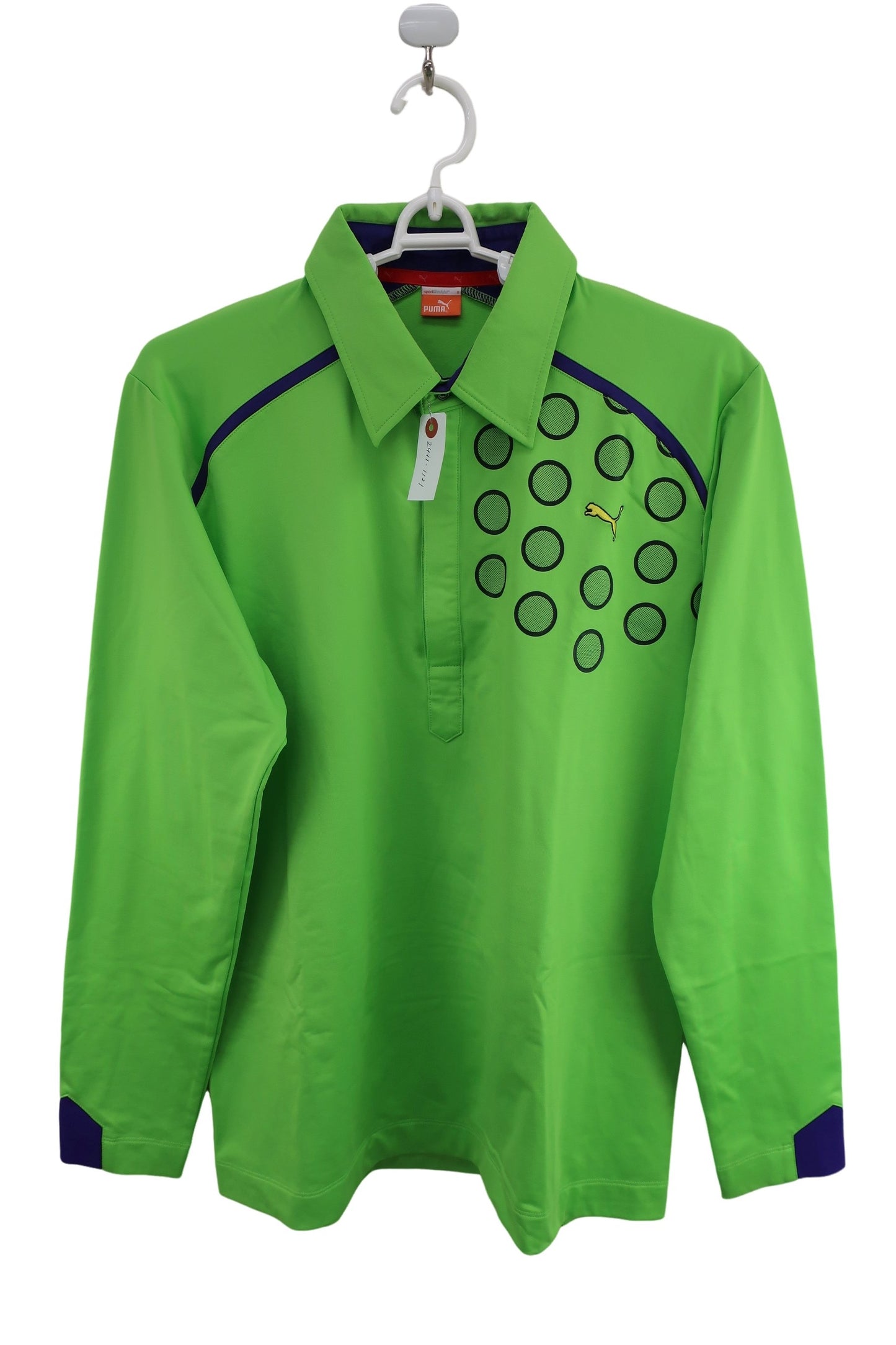 PUMA GOLF(プーマゴルフ) 長袖ポロシャツ 黄緑 メンズ O A-1