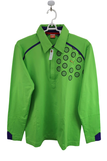 PUMA GOLF(プーマゴルフ) 長袖ポロシャツ 黄緑 メンズ O A-1