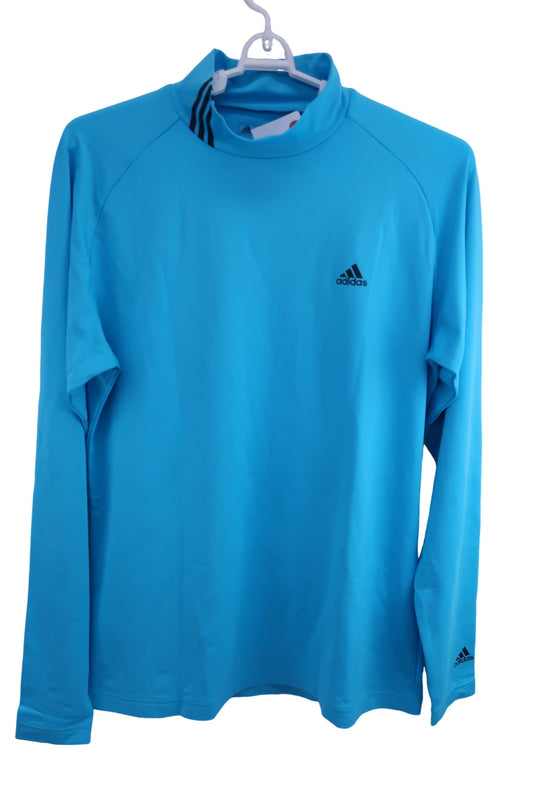 adidas(アディダス) 長袖モックネックシャツ 水色 メンズ O A-1