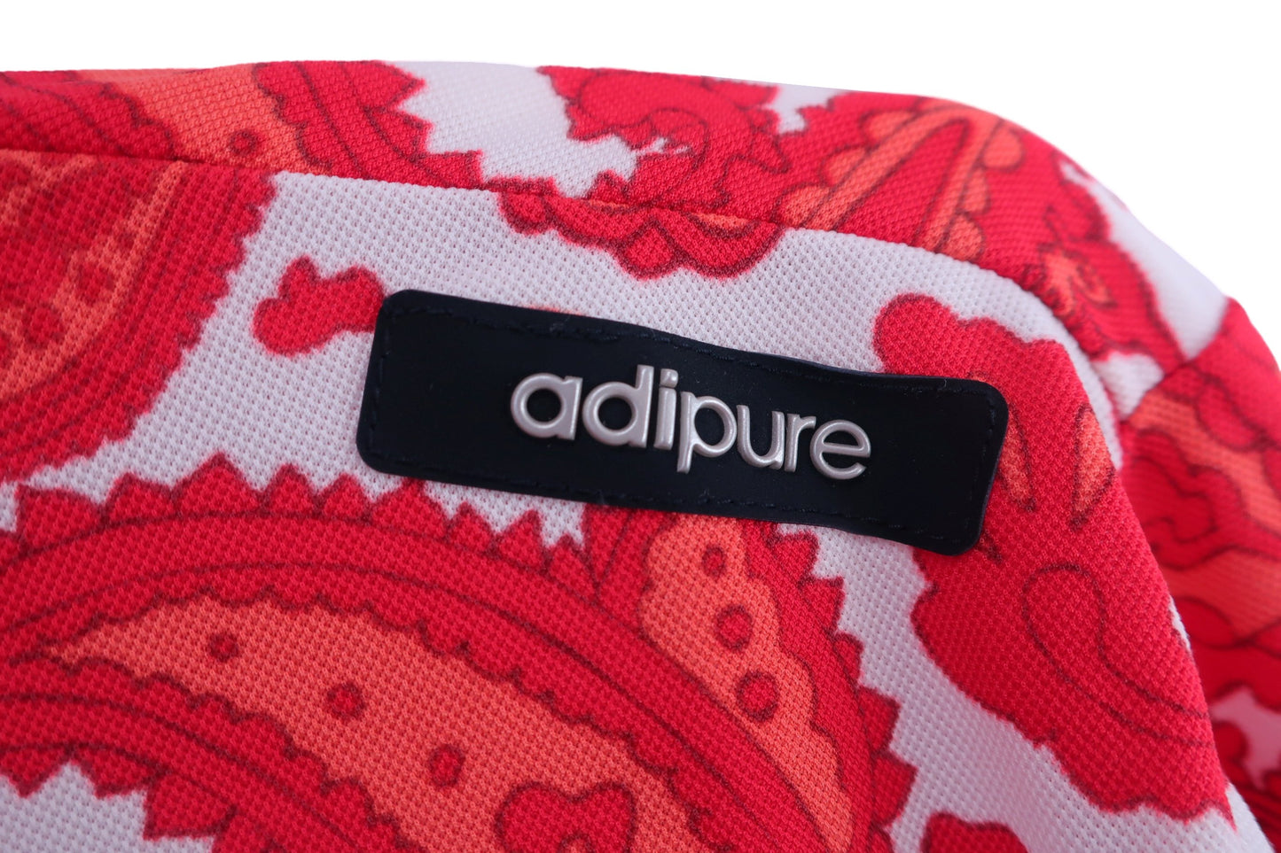 adidas(アディダス) 長袖ポロシャツ 赤総柄 メンズ O A-3