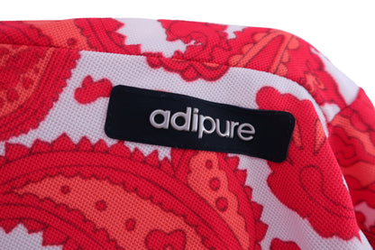 adidas(アディダス) 長袖ポロシャツ 赤総柄 メンズ O A-3