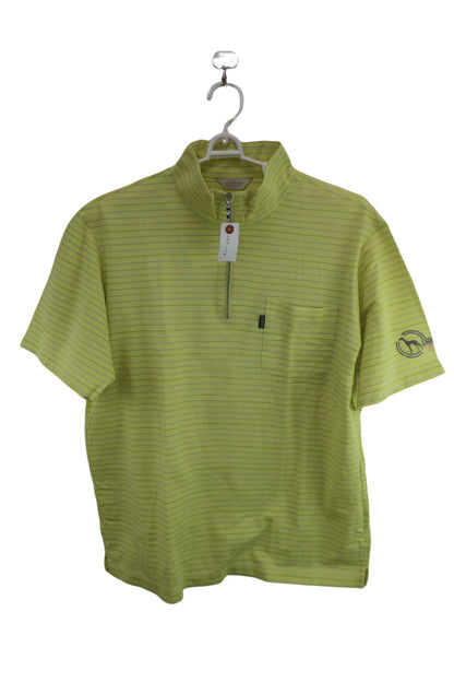 adabat(アダバット) ハーフジップシャツ 黄色ボーダー メンズ 48 B-1