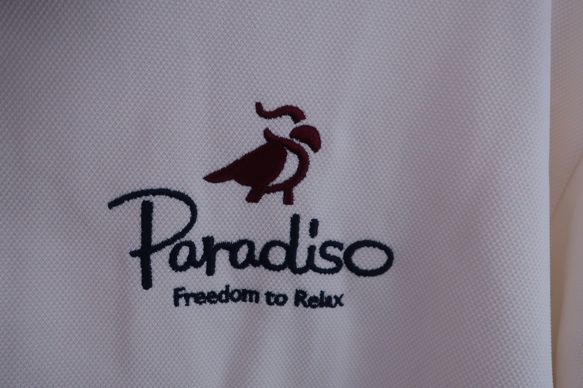 Paradiso(パラディーゾ) 長袖ポロシャツ 白紺 メンズ L B-3