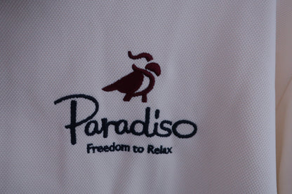 Paradiso(パラディーゾ) 長袖ポロシャツ 白紺 メンズ L B-3