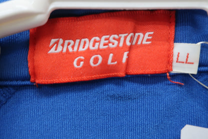 BRIDGESTONE GOLF(ブリヂストンゴルフ) ポロシャツ 青ボーダー メンズ LL A-4