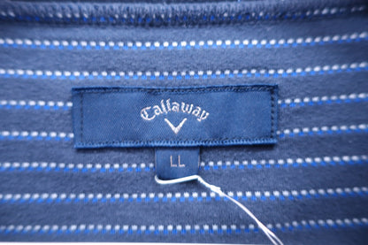 Callaway(キャロウェイ) 長袖モックネックシャツ ネイビードットボーダー メンズ LL 241-6254501 A-2