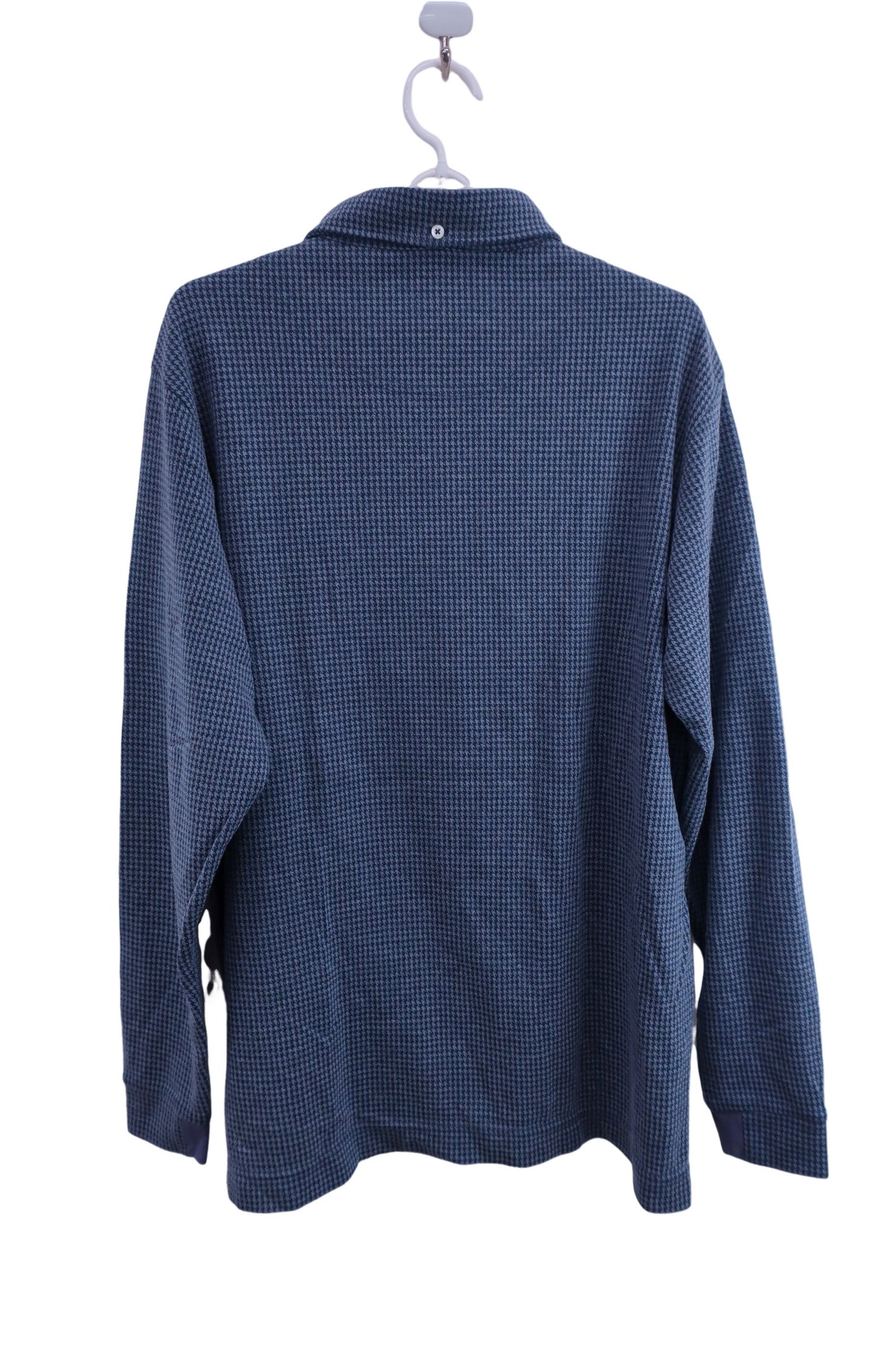 CUTTER&BUCK(カッター＆バック) 長袖ポロシャツ ネイビーグレー千鳥柄 メンズ LL A-5