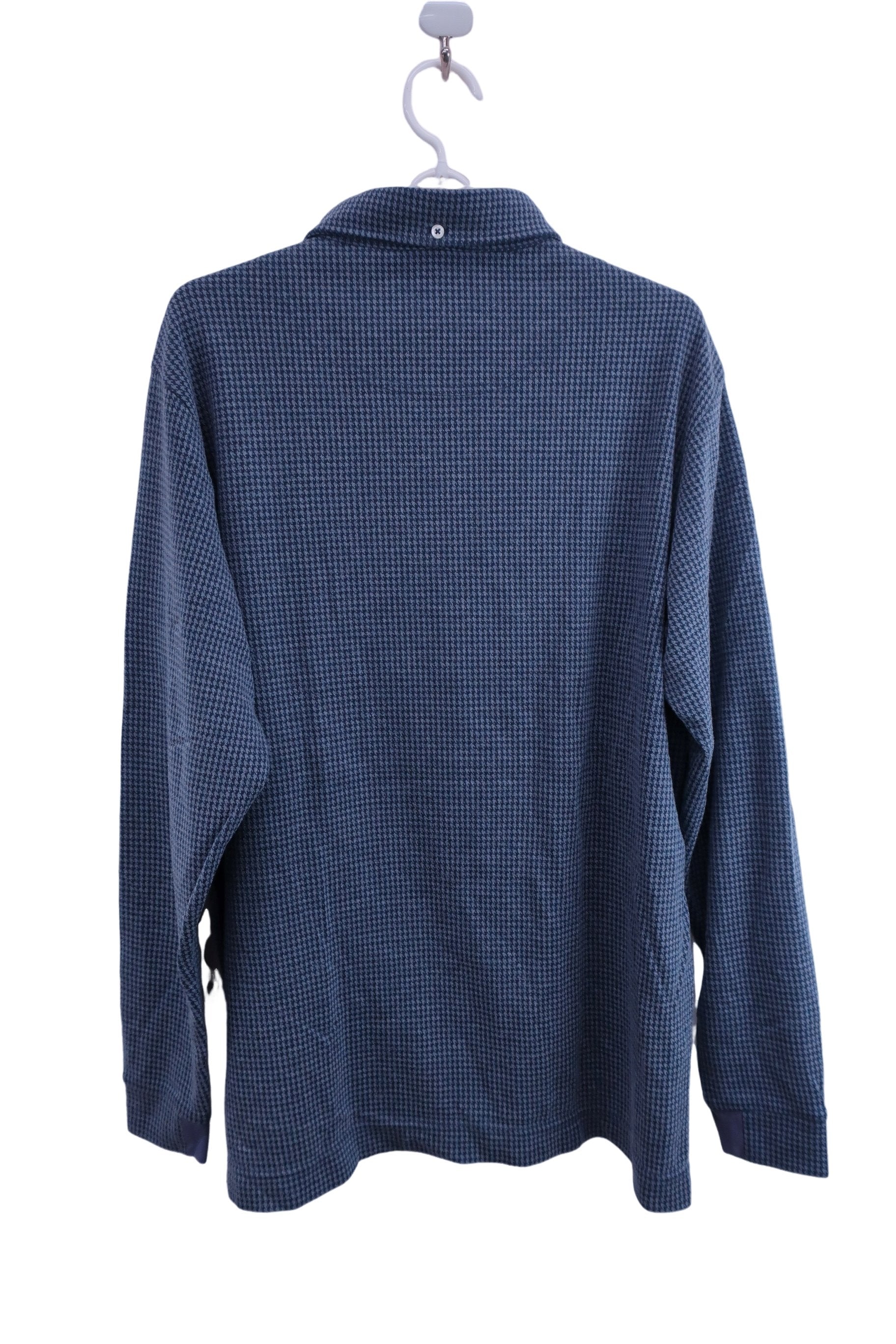 CUTTER&BUCK(カッター＆バック) 長袖ポロシャツ ネイビーグレー千鳥柄 メンズ LL A-5