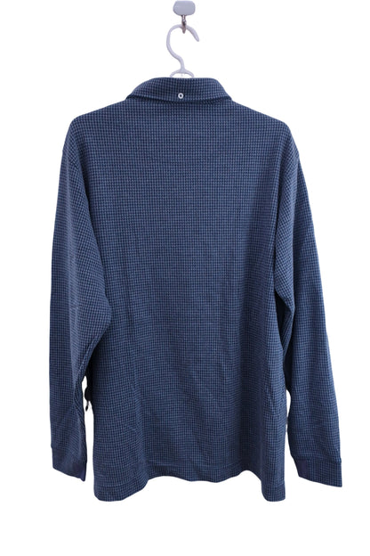 CUTTER&BUCK(カッター＆バック) 長袖ポロシャツ ネイビーグレー千鳥柄 メンズ LL A-5