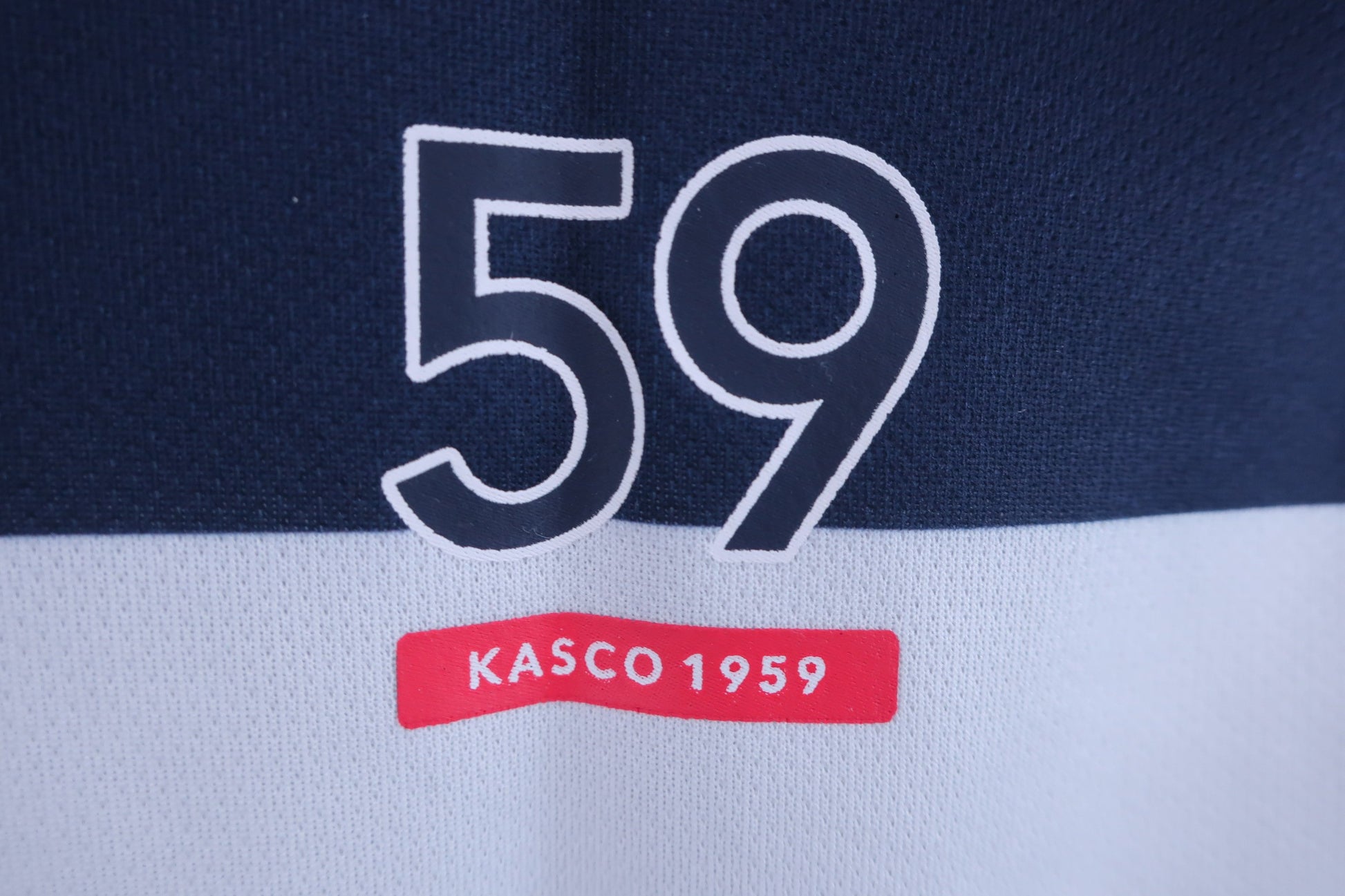 Kasco(キャスコ) ポロシャツ 白ネイビーボーダー メンズ LL A-4