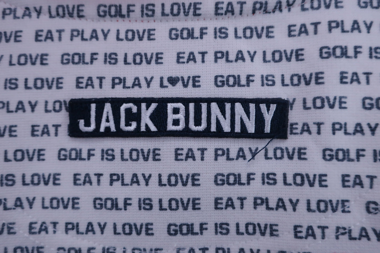 Jack Bunny(ジャックバニー) ポロシャツ 白ネイビー文字柄 メンズ 6 262-9160225 B-7