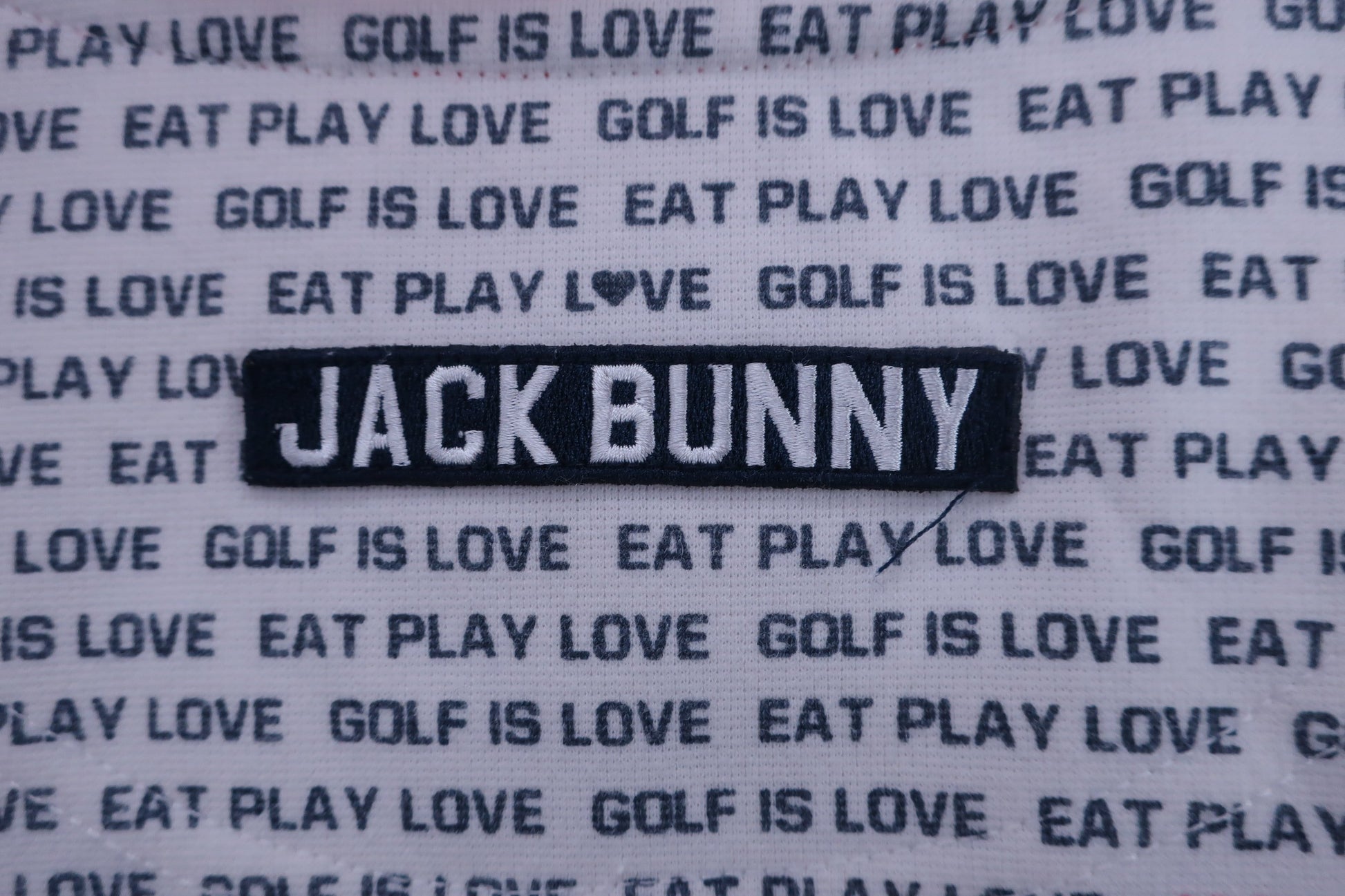 Jack Bunny(ジャックバニー) ポロシャツ 白ネイビー文字柄 メンズ 6 262-9160225 B-7