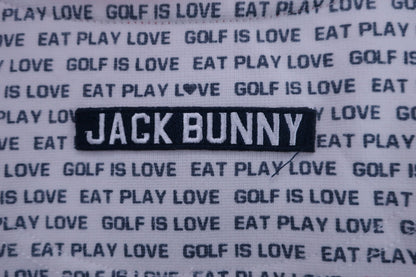 Jack Bunny(ジャックバニー) ポロシャツ 白ネイビー文字柄 メンズ 6 262-9160225 B-7
