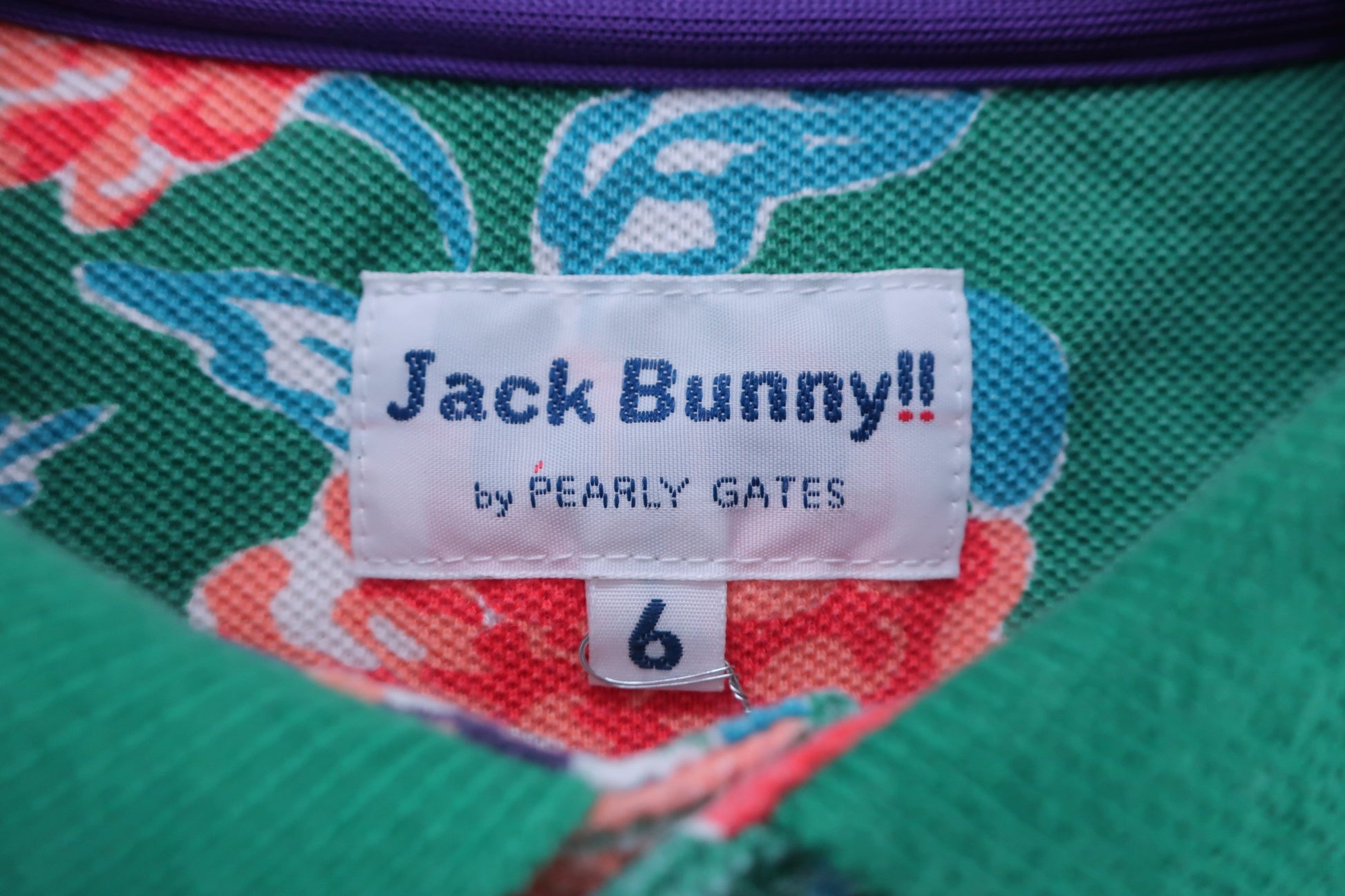 Jack Bunny(ジャックバニー) ポロシャツ 緑花柄 メンズ 6 262-6160435 B-2