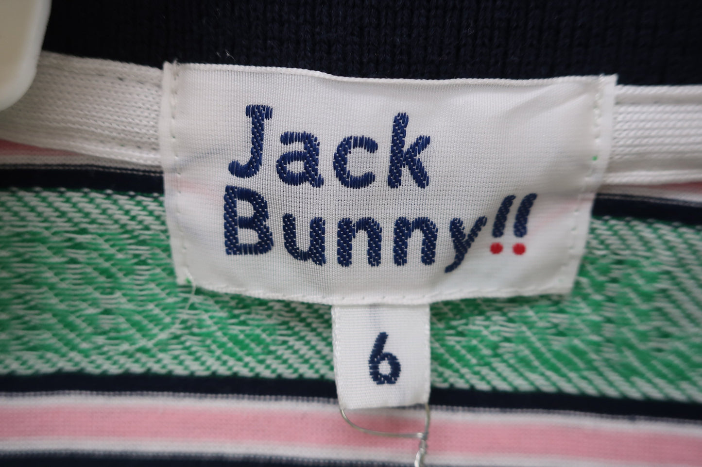 Jack Bunny(ジャックバニー) ポロシャツ 緑ロゴボーダー メンズ 6 262-9160333 B-2