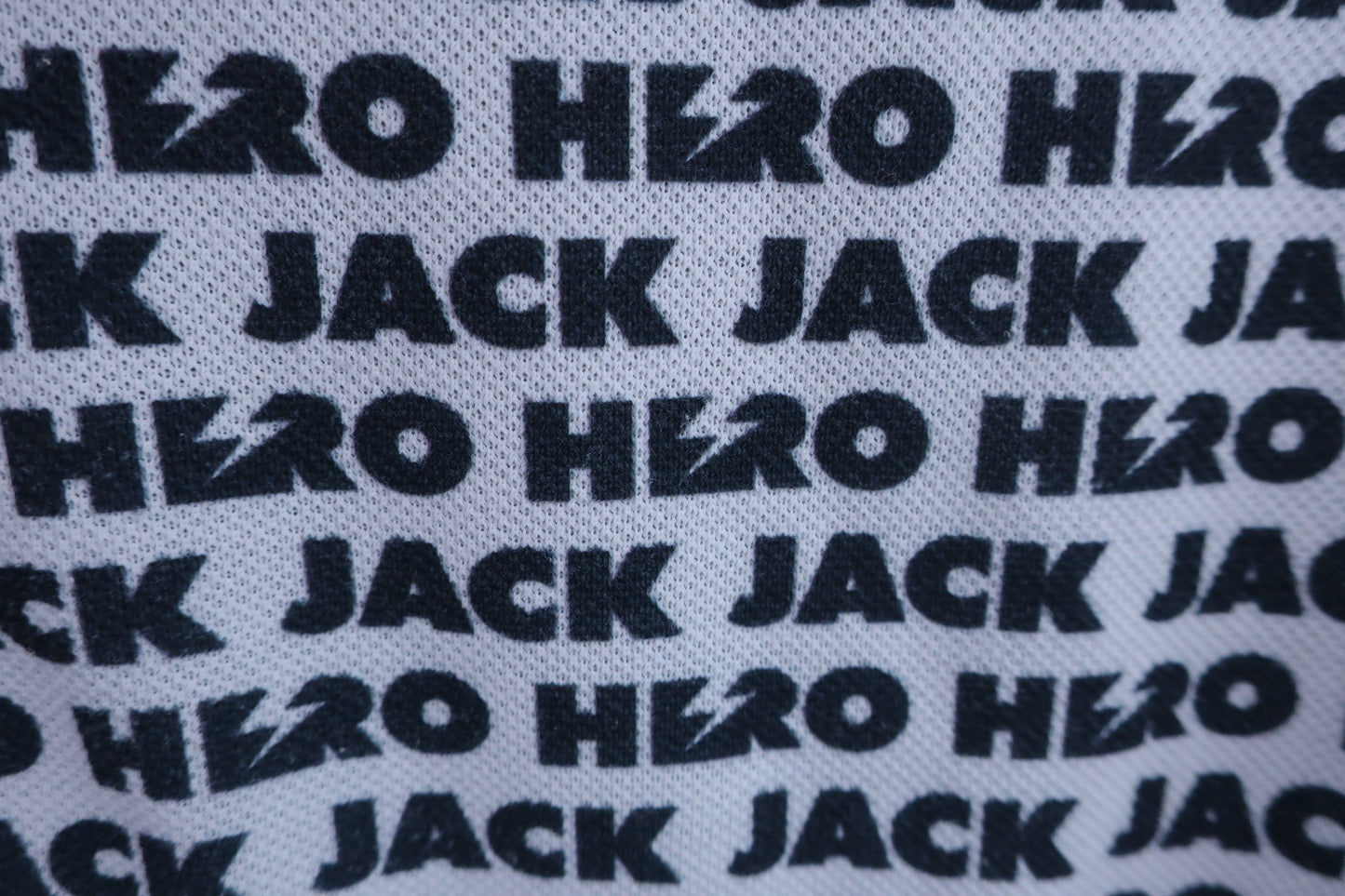 Jack Bunny(ジャックバニー) ポロシャツ 白ネイビーロゴ文字柄 メンズ 6 262-0180155 B-3