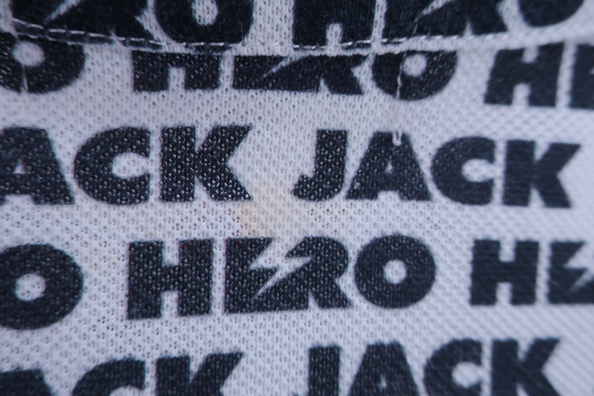 Jack Bunny(ジャックバニー) ポロシャツ 白ネイビーロゴ文字柄 メンズ 6 262-0180155 B-5