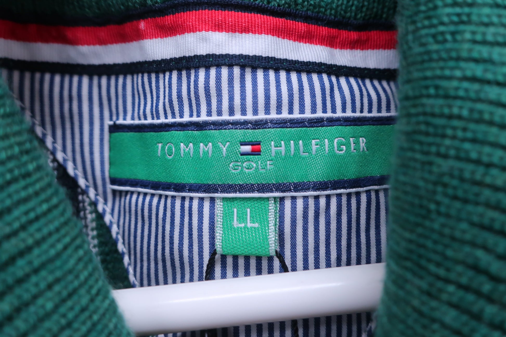 TOMMY HILFIGER GOLF(トミーヒルフィガーゴルフ) ニットベスト 緑 メンズ LL THMA881 N-3
