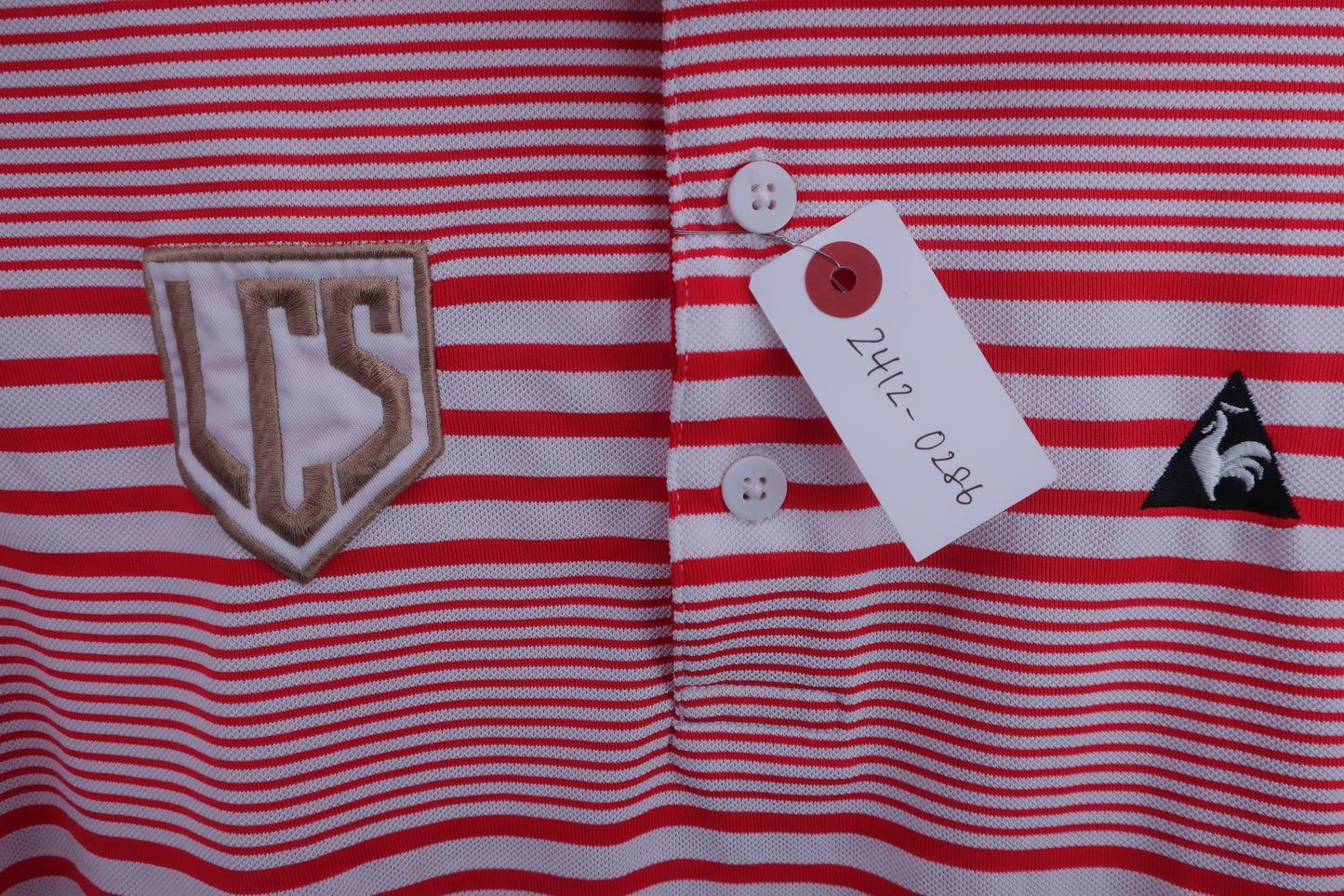 le coq sportif(ルコックスポルティフ) ポロシャツ 赤系ボーダー メンズ LL A-3