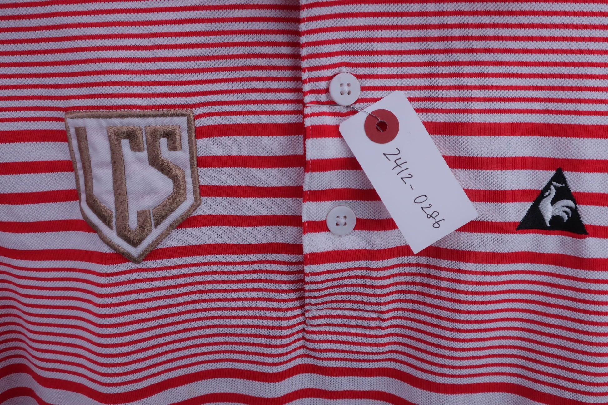 le coq sportif(ルコックスポルティフ) ポロシャツ 赤系ボーダー メンズ LL A-3