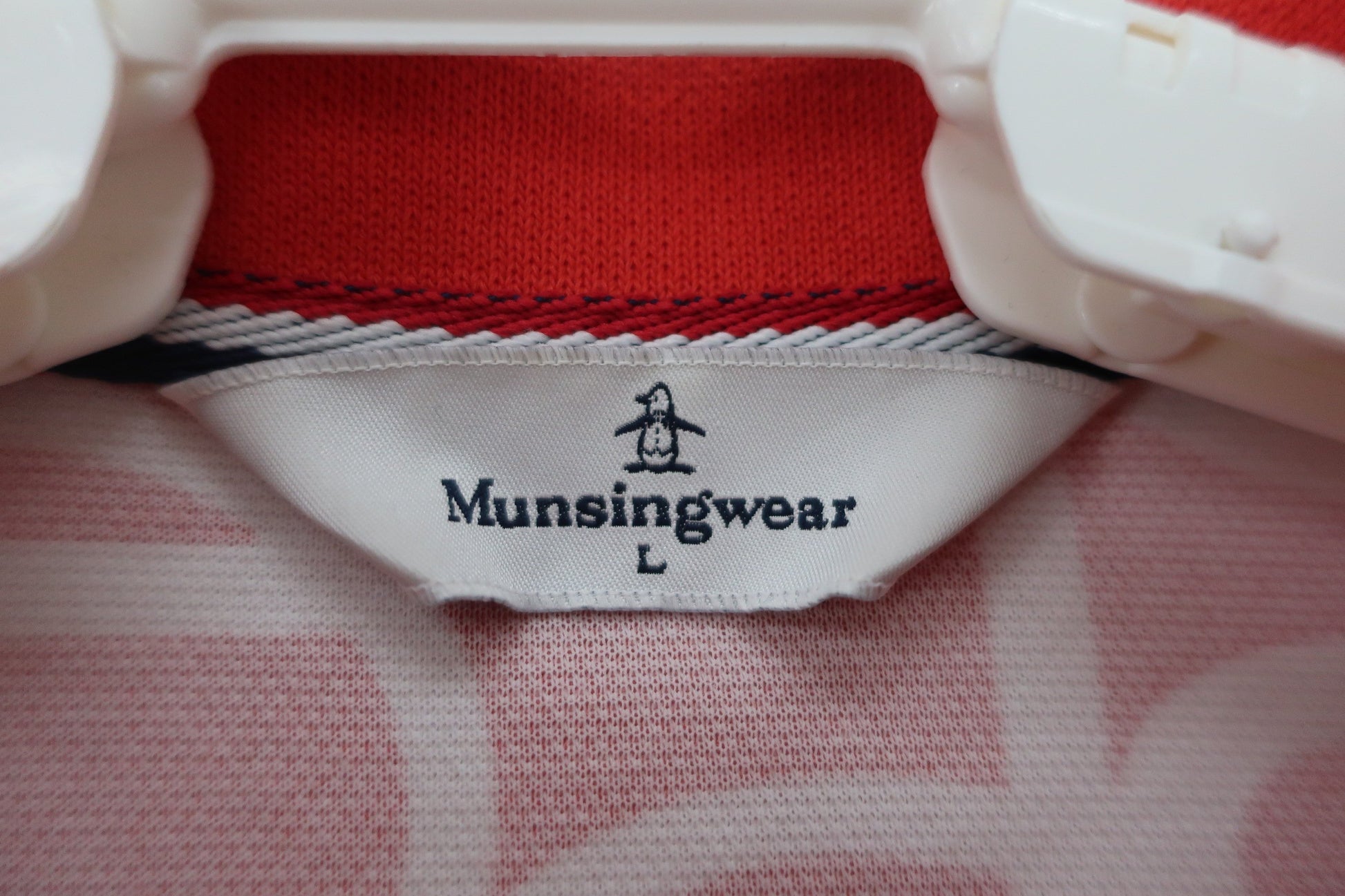 Munsingwear(マンシングウェア) ポロシャツ 赤総柄 レディース L A-2