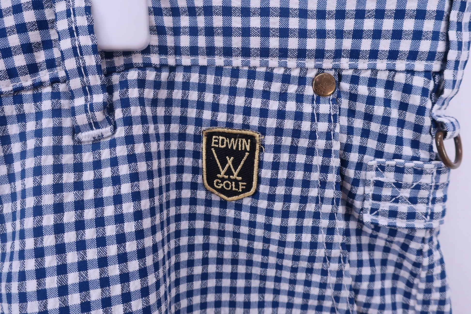 EDWIN GOLF(エドウィンゴルフ) ハーフパンツ 青チェック メンズ XL A-3