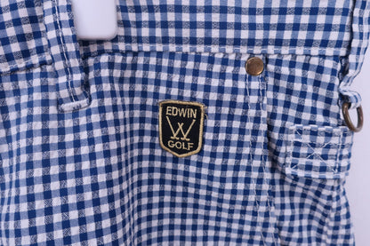 EDWIN GOLF(エドウィンゴルフ) ハーフパンツ 青チェック メンズ XL A-3