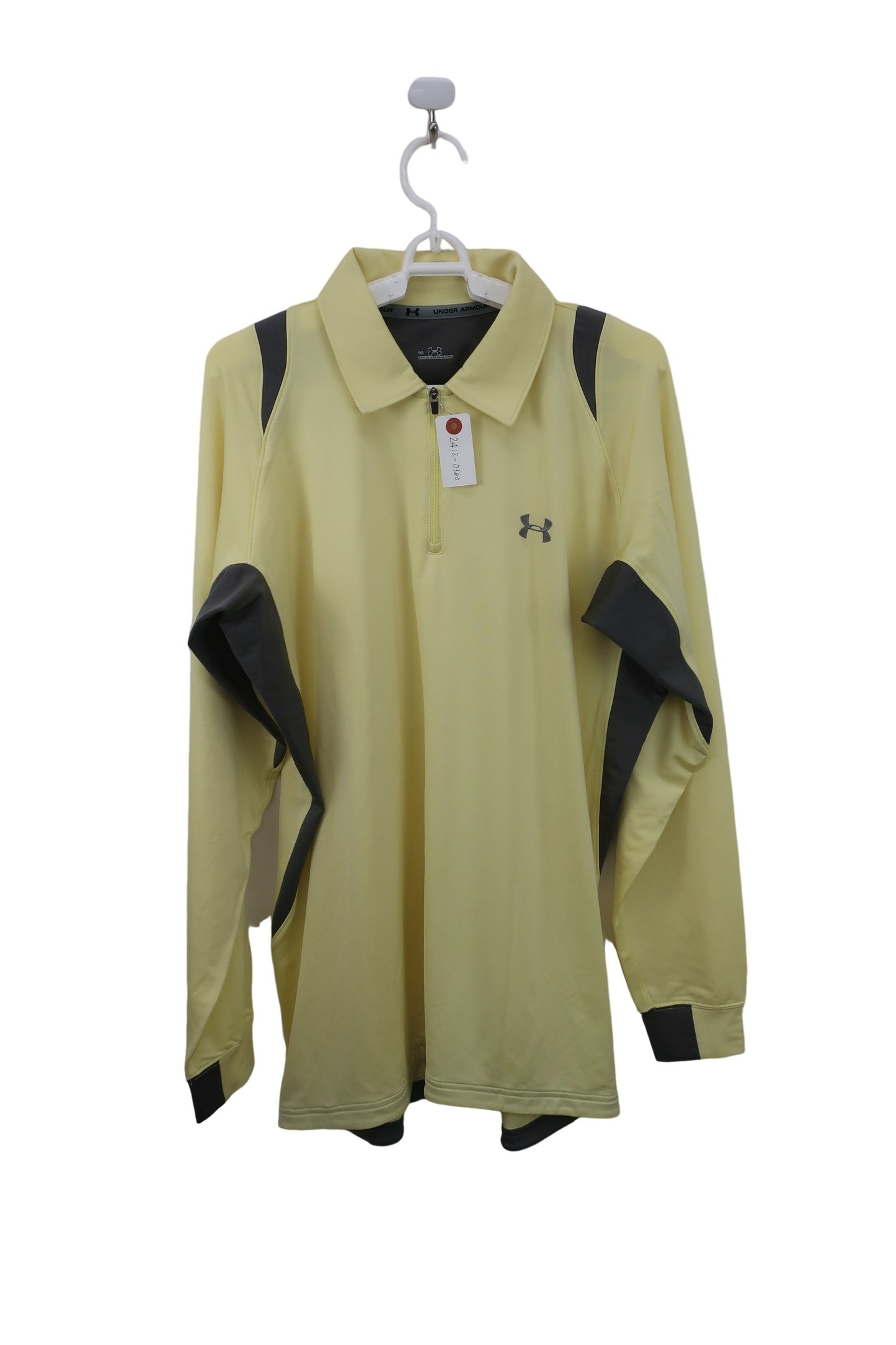 UNDER ARMOUR(アンダーアーマー) 長袖ハーフジップシャツ アイボリーネイビー メンズ LG A-1