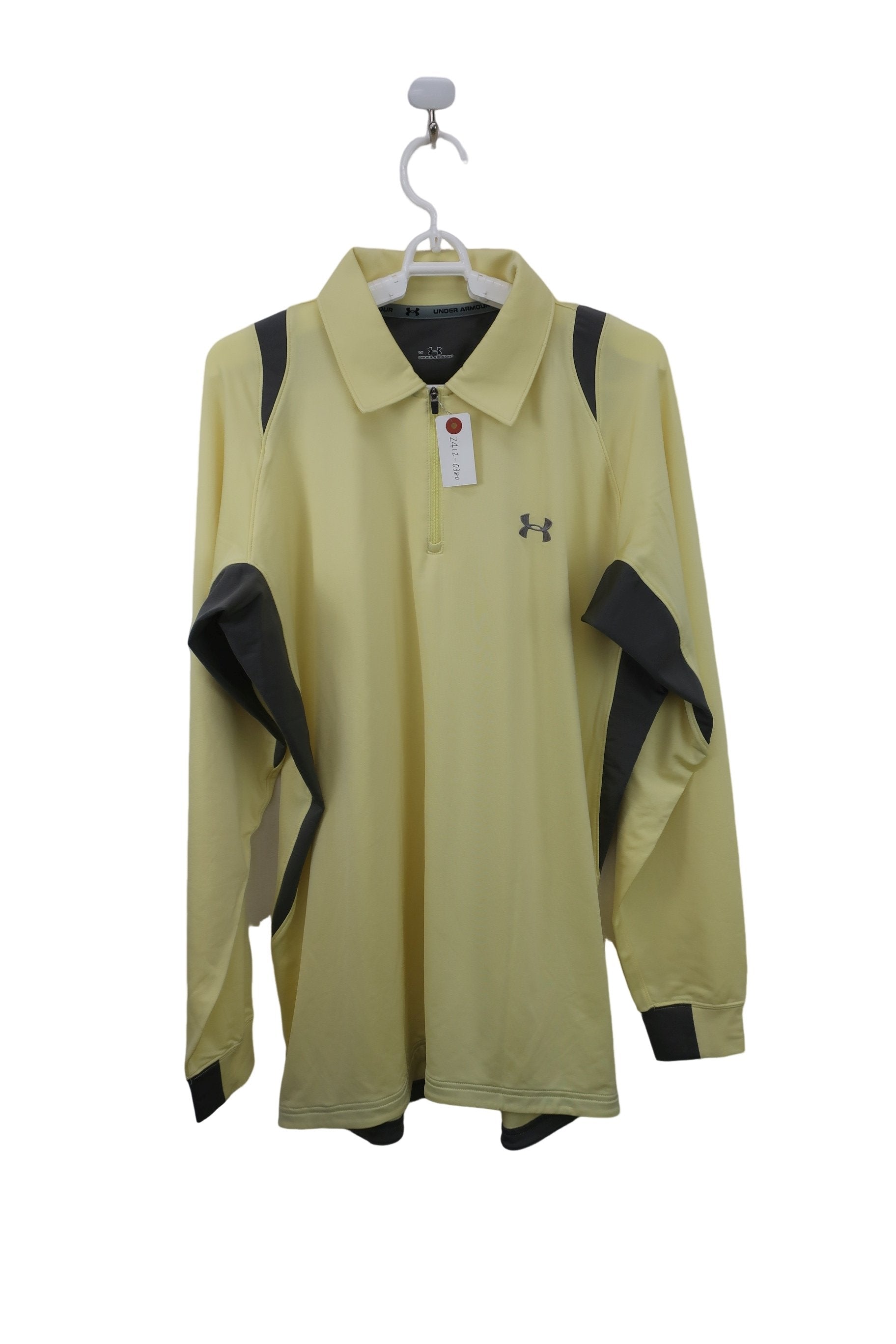 UNDER ARMOUR(アンダーアーマー) 長袖ハーフジップシャツ アイボリーネイビー メンズ LG A-1