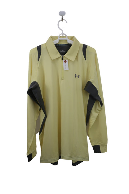 UNDER ARMOUR(アンダーアーマー) 長袖ハーフジップシャツ アイボリーネイビー メンズ LG A-1