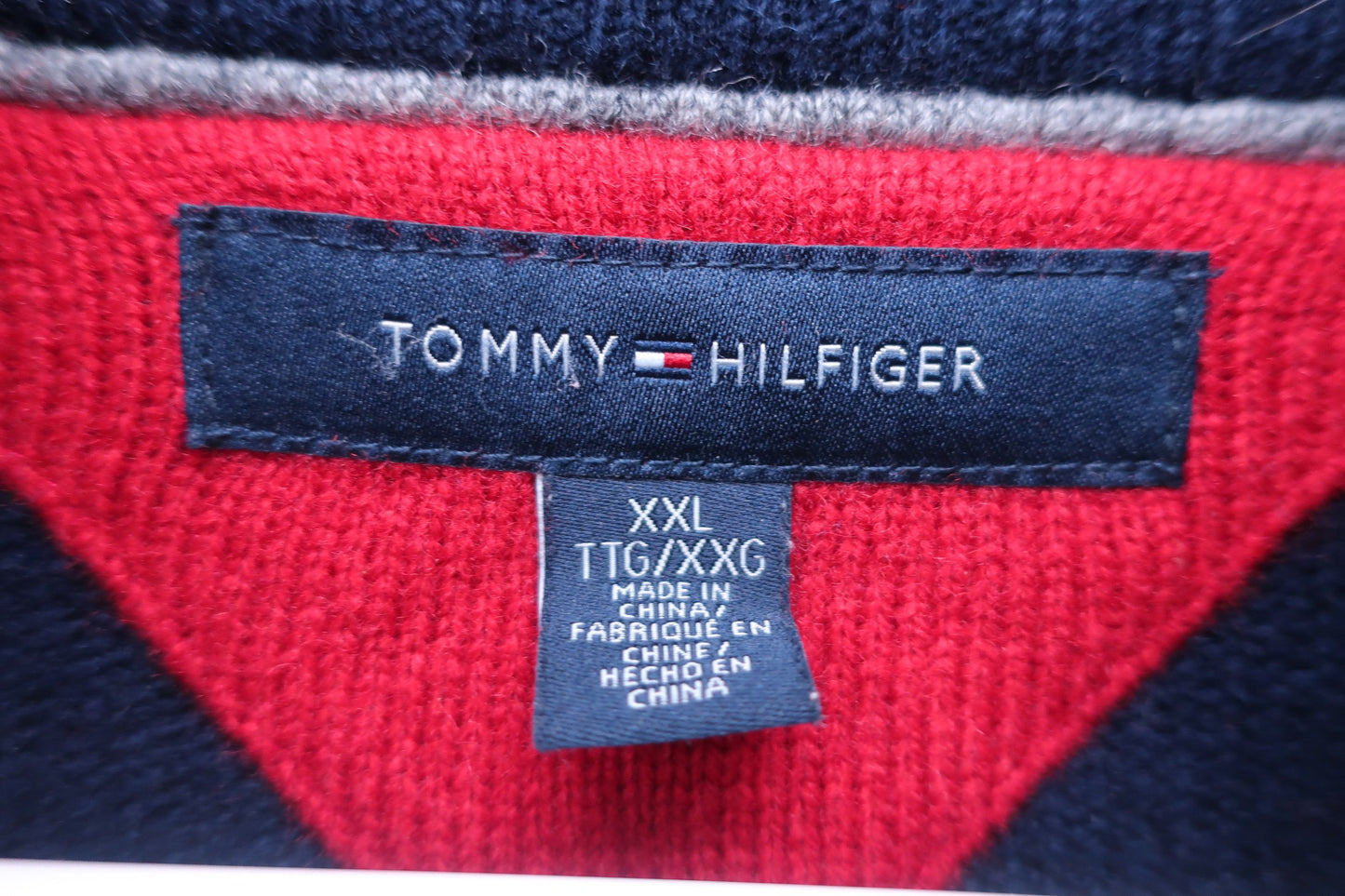 TOMMY HILFIGER GOLF(トミーヒルフィガーゴルフ) ニットブルゾン ネイビーボーダー メンズ XXL B-2