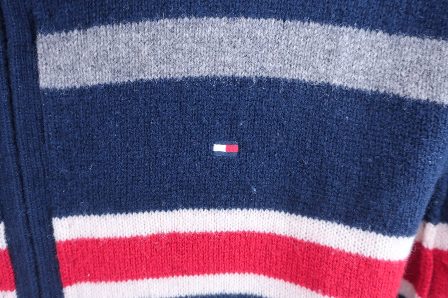 TOMMY HILFIGER GOLF(トミーヒルフィガーゴルフ) ニットブルゾン ネイビーボーダー メンズ XXL B-3