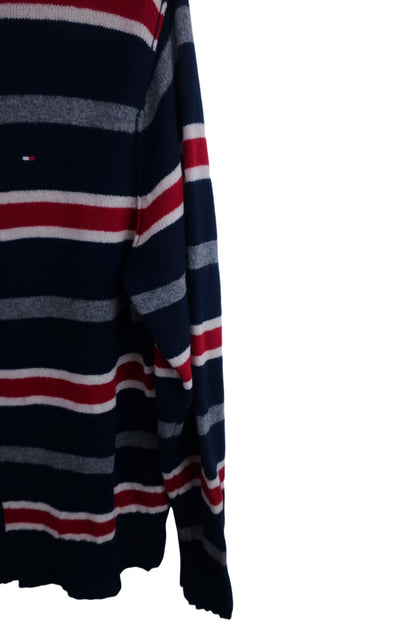 TOMMY HILFIGER GOLF(トミーヒルフィガーゴルフ) ニットブルゾン ネイビーボーダー メンズ XXL B-4