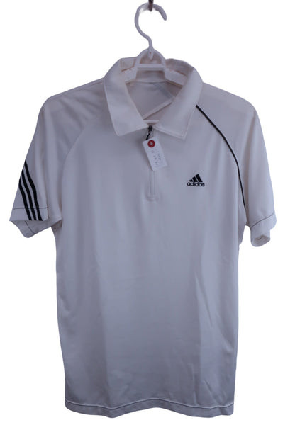 adidas(アディダス) ハーフジップシャツ 白 メンズ M B-1