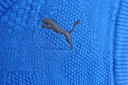 PUMA GOLF(プーマゴルフ) ニットベスト 青 メンズ XL A-3