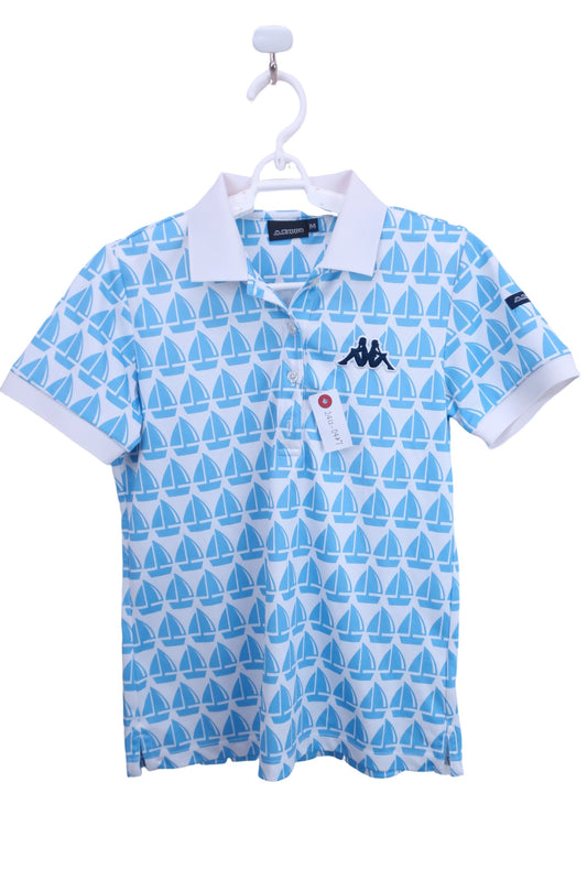 Kappa(カッパ) ポロシャツ 水色ヨット柄 レディース M A-1