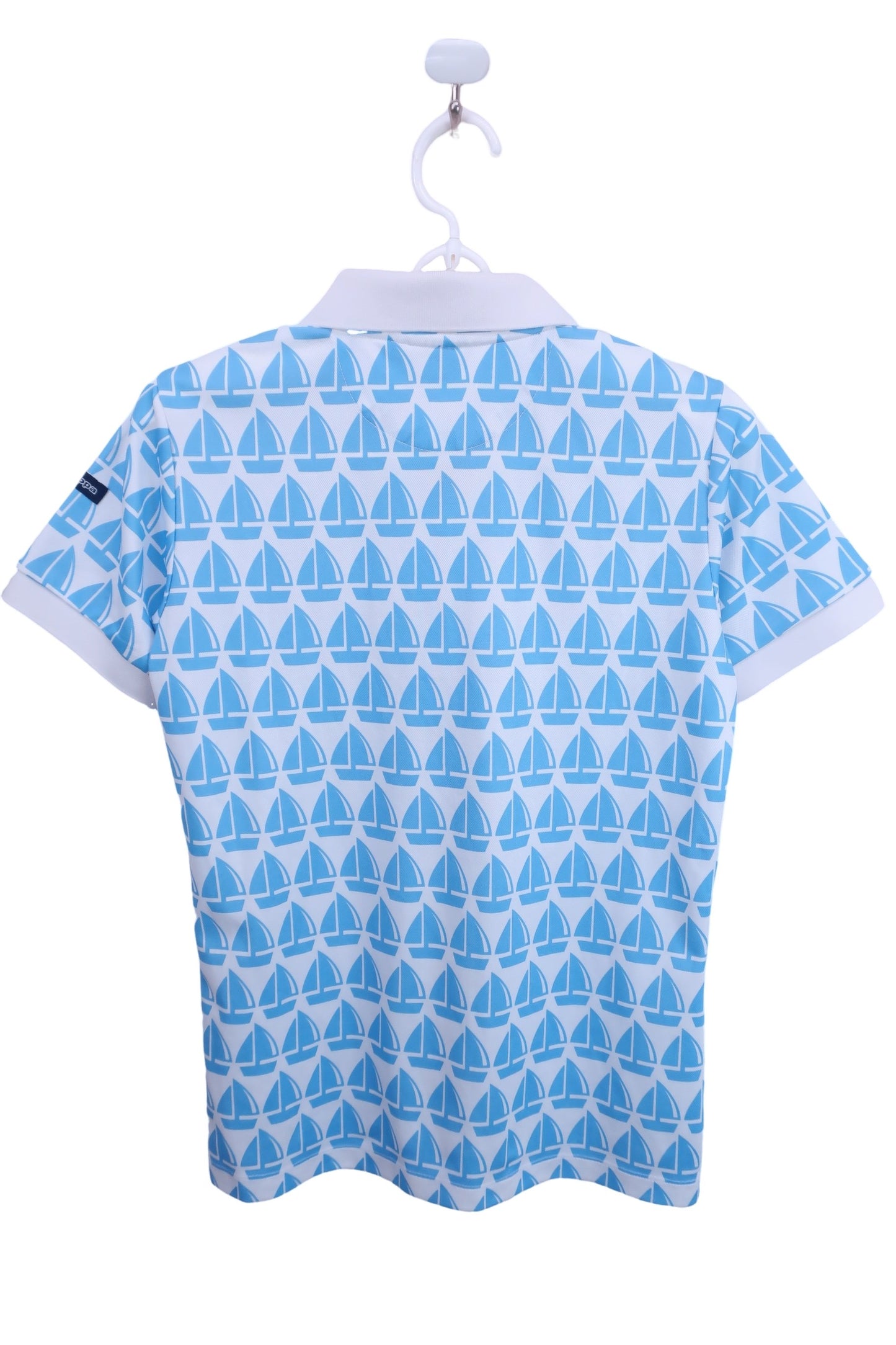 Kappa(カッパ) ポロシャツ 水色ヨット柄 レディース M A-5