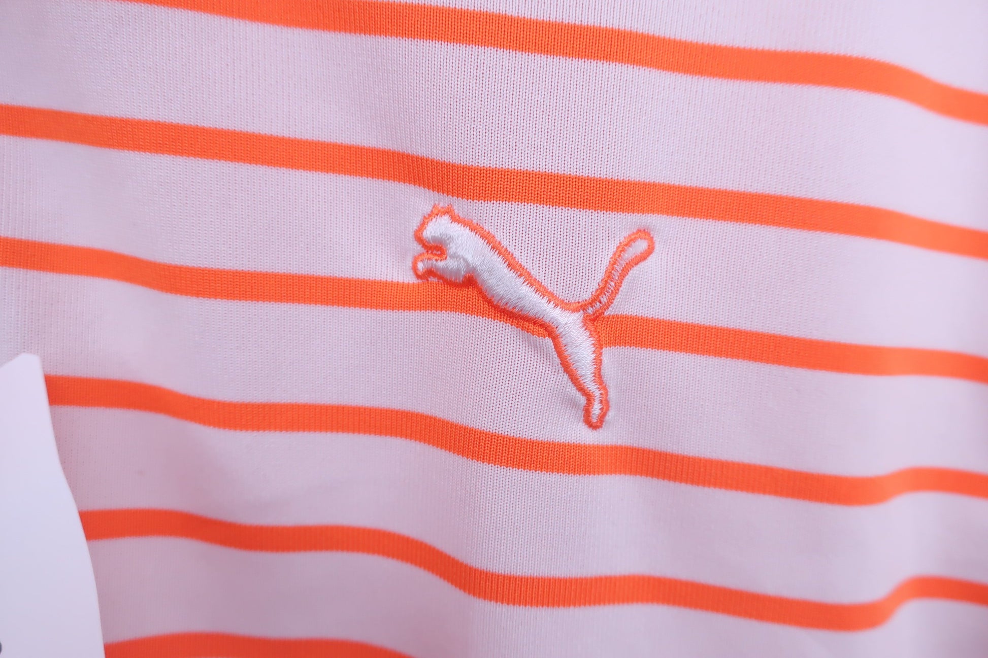 PUMA GOLF(プーマゴルフ) ポロシャツ オレンジ白ボーダー メンズ M A-2
