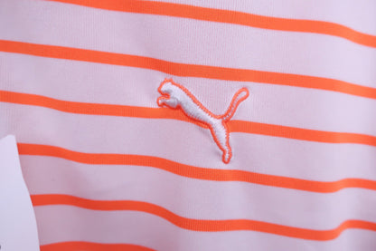 PUMA GOLF(プーマゴルフ) ポロシャツ オレンジ白ボーダー メンズ M A-2