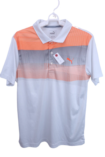 PUMA GOLF(プーマゴルフ) ポロシャツ 白オレンジグレー メンズ M B-1